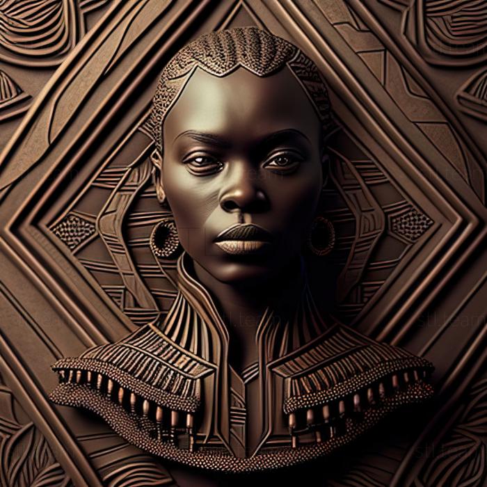 3D model Okoye Black Panther actress Danai Gurira (STL)
